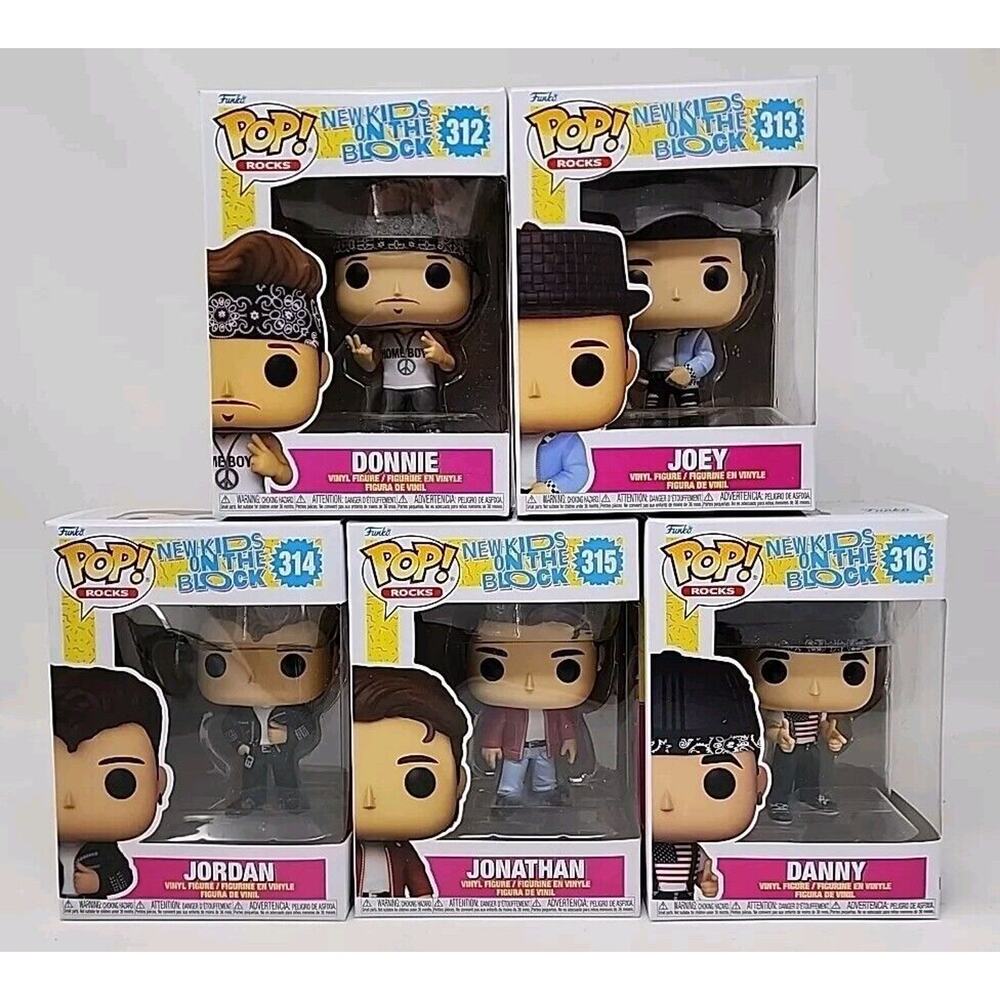 Funko‎ Pop! New Kids on the Block Full Set 5 Figurines #312-#316 TSA
